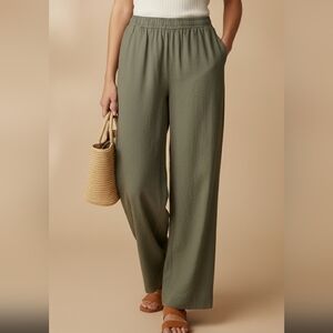 Bridge & Burn Linen Blend Wide Legged Pants Green Size 25